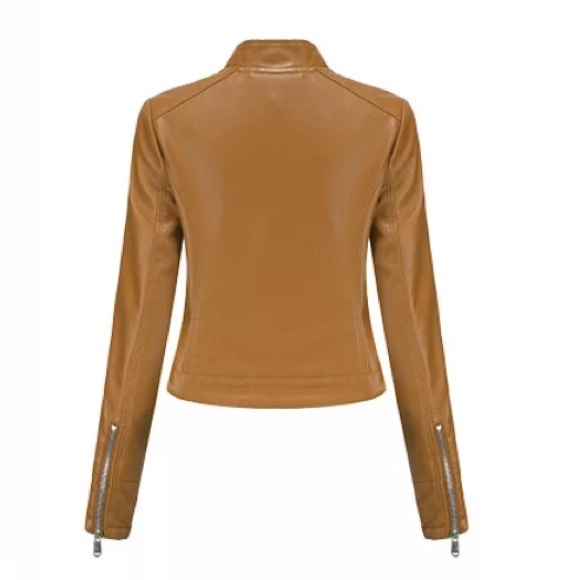 🎉New Fall Fashion Motto Biker PU Leather Jacket - Picture 3 of 13